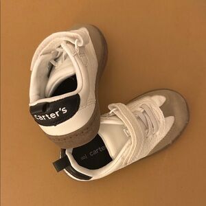 Carter's White and Brown Kids Sneakers